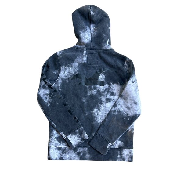 Hollister Gray Tie Dye Hoodie Sz XS Spell Out Logo Kangaroo Pocket Cozy Y2K Vtg - Picture 2 of 6